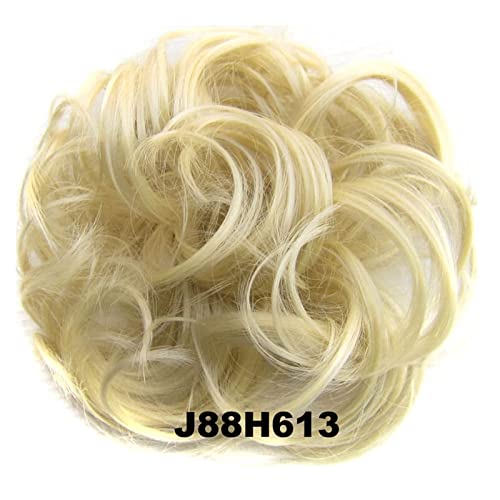 Haarteil Haargummi 1 STÜCKE Chaotisch Haarknoten Haargummis Verlängerung Lockig Gewellt Chaotisch Synthetisch Zerzaust Hochsteckfrisur Chignon Haarteil for Frauen Mädchen Dutt (Color : J88H613) von IXART