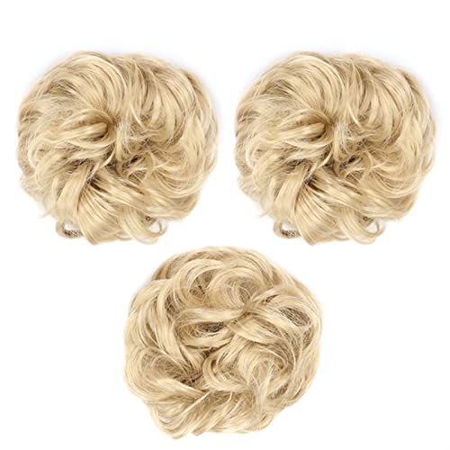 Haarteil Haargummi Elastisches Band mit Haar Messy Bun Mode Mädchen Curly Scrunchie Chignon mit elastischem Band Haarteile Donut for Frauen Dutt (Color : 14) von IXART