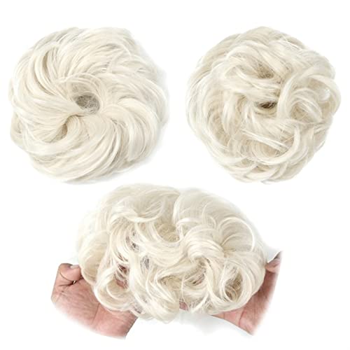 Haarteil Haargummi Elastisches Band mit Haar Messy Bun Mode Mädchen Curly Scrunchie Chignon mit elastischem Band Haarteile Donut for Frauen Dutt (Color : 60) von IXART