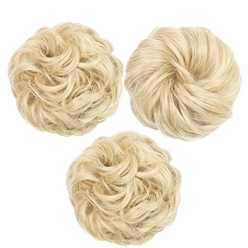 Haarteil Haargummi Elastisches Band mit Haar Messy Bun Mode Mädchen Curly Scrunchie Chignon mit elastischem Band Haarteile Donut for Frauen Dutt (Color : M18-613) von IXART