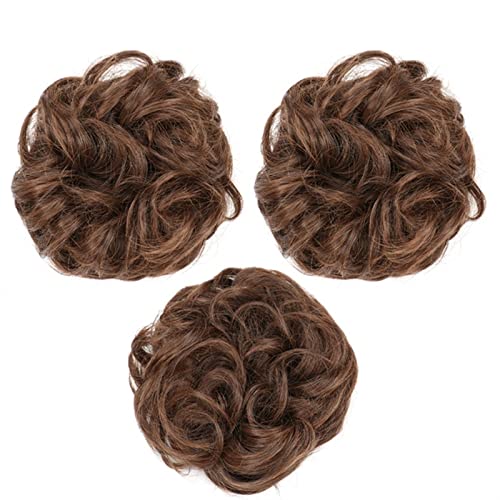 Haarteil Haargummi Elastisches Band mit Haar Messy Bun Mode Mädchen Curly Scrunchie Chignon mit elastischem Band Haarteile Donut for Frauen Dutt (Color : M4-30) von IXART