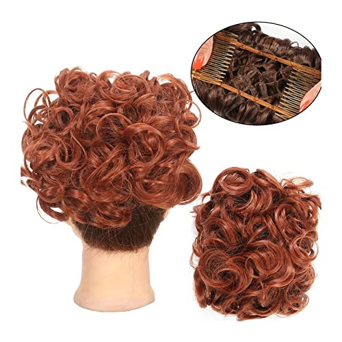 Haarteil Haargummi Messy Bun Scrunchie Chignon Haarteil Curly Bun Extensions Scrunchie Updo Haarteile Synthetische Kämme in Messy Bun Haarteil for Frauen Dutt (Color : Q1 130) von IXART