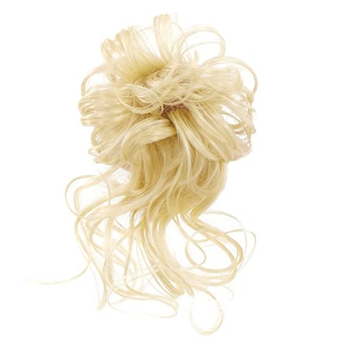 Haarteil Haargummi Unordentliches Brötchen-Haarteil zerzauste Hochsteckfrisur Haarknoten-Verlängerung elastisches Haarband Haarteile lockiges Wellen-Haarknoten-Scrunchie for Frauen Dutt (Color : 005 von IXART