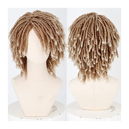 Perücke Kurze geflochtene Perücken for schwarze Frauen, kurze Dreadlock-Perücken, 40,6 cm, Afro-Zöpfe, lockige, synthetische Faux Locs, Twist-Flechten, kurze Perücken Wig (Color : 005, Size : 16inch von IXART