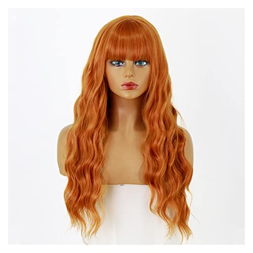 Perücke Perücken halb rosa halbe Perücke for Mädchen Haarperücken mit Pony Hitzebeständige Cosplay Lolita Perücken Wig ( Color : 02 , Size : 24inch ) von IXART