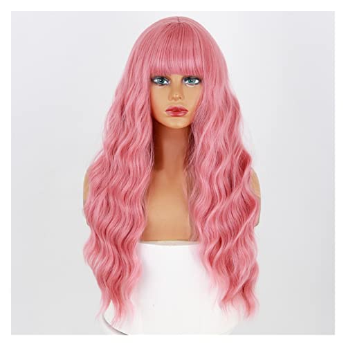 Perücke Perücken halb rosa halbe Perücke for Mädchen Haarperücken mit Pony Hitzebeständige Cosplay Lolita Perücken Wig ( Color : 04 , Size : 24inch ) von IXART