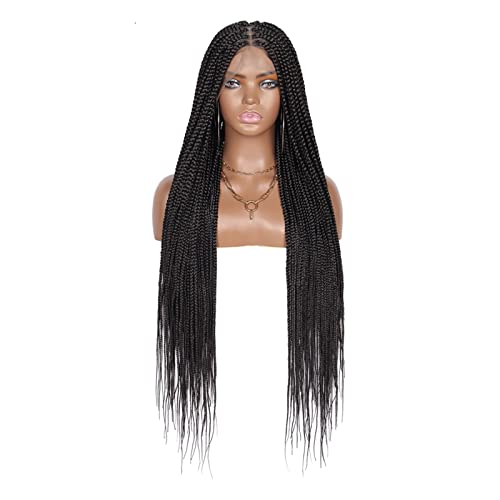 Perücke Voller Spitzen -Front -Dreieck knotenloser geflochtene Perücken 360 Spitzenfront -Blätter Perücken mit Babyhaaren for schwarze Frauen Wig von IXART