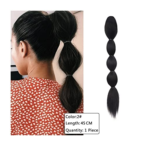 Ponytail Extension/Haarteil 1/2 STÜCKE Synthetische Blase Zöpfe Haarverlängerung Klaue Clip Pferdeschwanz Haarteile for Frauen Afro Flauschige Gerade Blase Pferdeschwanz Haarverlängerung Pferdeschwanz von IXART