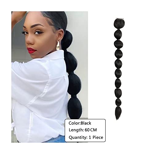 Ponytail Extension/Haarteil 1/2 STÜCKE Synthetische Blase Zöpfe Haarverlängerung Klaue Clip Pferdeschwanz Haarteile for Frauen Afro Flauschige Gerade Blase Pferdeschwanz Haarverlängerung Pferdeschwanz von IXART