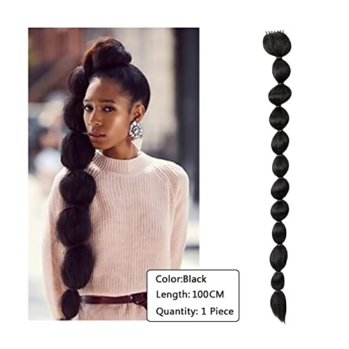 Ponytail Extension/Haarteil 1/2 STÜCKE Synthetische Blase Zöpfe Haarverlängerung Klaue Clip Pferdeschwanz Haarteile for Frauen Afro Flauschige Gerade Blase Pferdeschwanz Haarverlängerung Pferdeschwanz von IXART