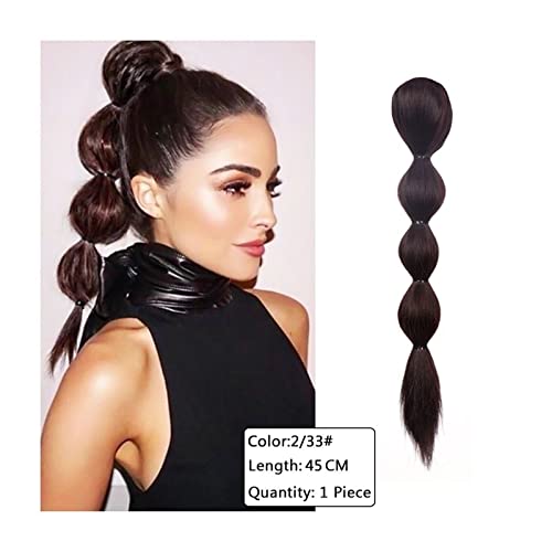 Ponytail Extension/Haarteil 1/2 STÜCKE Synthetische Blase Zöpfe Haarverlängerung Klaue Clip Pferdeschwanz Haarteile for Frauen Afro Flauschige Gerade Blase Pferdeschwanz Haarverlängerung Pferdeschwanz von IXART