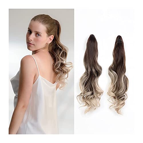 Ponytail Extension/Haarteil 18-Zoll-Haarteil mit lockiger Welle, Mini-Backen-Pferdeschwanz, Pferdeschwanz-Haarteil, Clip-in-Haarklammer, Pferdeschwanz-Verlängerung, Kunstfaser for Frauen Pferdeschwanz von IXART