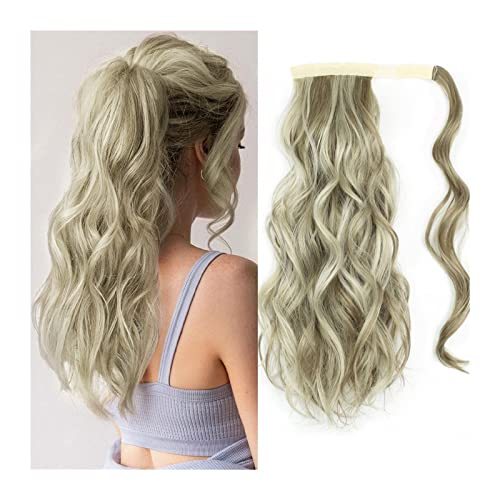 Ponytail Extension/Haarteil Synthetische lange gewellte Pferdeschwanz-Verlängerung 50,8 cm Körper-gewellte Wrap-Around-Pferdeschwanz-Haarverlängerung for Frauen flauschiges synthetisches natürliches w von IXART