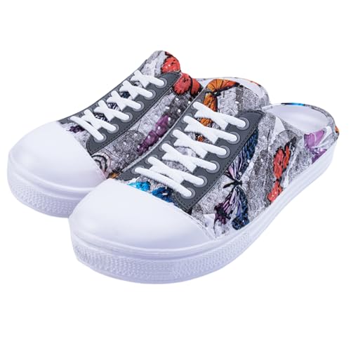 IXIAOYI Damen Garten Clogs Frauen Atmungsaktive Schuhe Badeschuhe Strandschuhe Wasserschuhe Schuhe Hausschuhe Wanderschuhe Butterfly Grey 41 von IXIAOYI