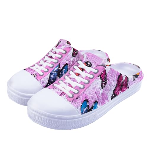 IXIAOYI Damen Garten Clogs Frauen Atmungsaktive Schuhe Badeschuhe Strandschuhe Wasserschuhe Schuhe Hausschuhe Wanderschuhe Butterfly Pink 41 von IXIAOYI