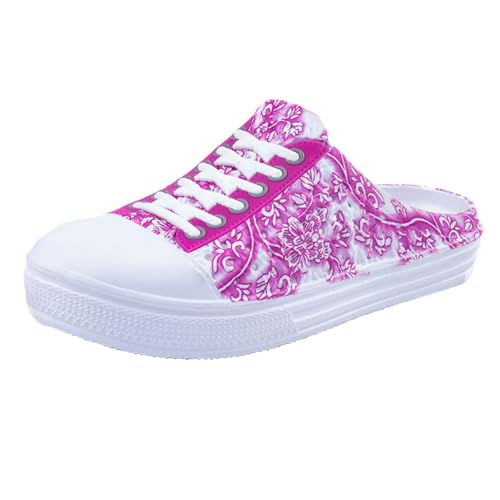 IXIAOYI Damen Garten Clogs Frauen Atmungsaktive Schuhe Badeschuhe Strandschuhe Wasserschuhe Schuhe Hausschuhe Wanderschuhe Flower Pink 36 von IXIAOYI