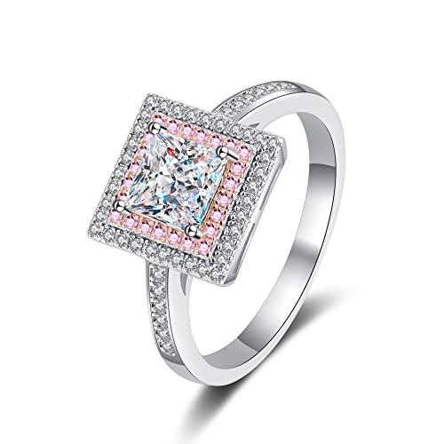 IXMLDAXD 1ct D Farbe VVS1 Moissanit Eheringe for Damen, S925 Sterling Silber Verlobungsringe mit Zertifikat(5) von IXMLDAXD