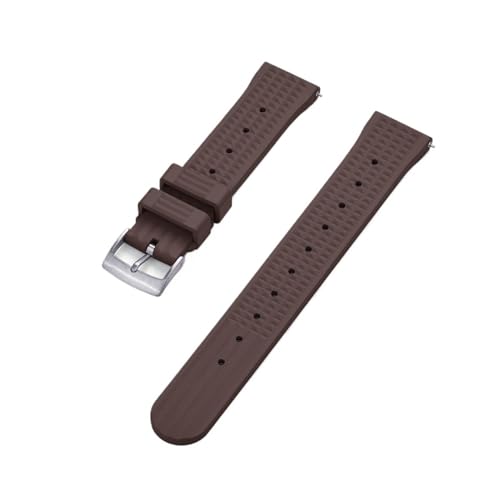 IXMLDAXD Uhrenarmband，. Fluorkautschuk-Armband for Herren(Brown Silver,22mm) von IXMLDAXD