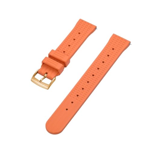 IXMLDAXD Uhrenarmband，. Fluorkautschuk-Armband for Herren(Orange Gold,20mm) von IXMLDAXD