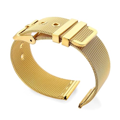 IXMLDAXD Uhrenarmband，. Metall 0,4 mm Mesh Armband Edelstahl Armbandstift(Gold,24mm) von IXMLDAXD