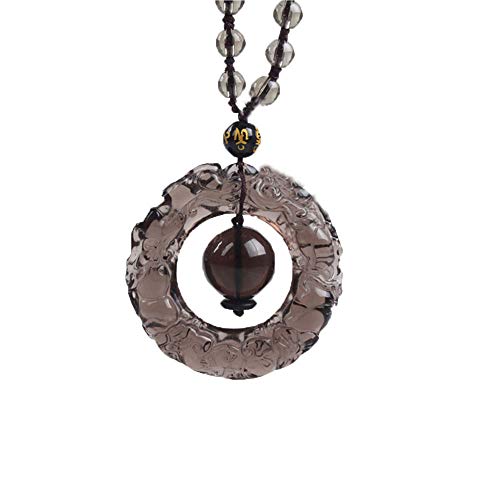 IXMLDAXD schwarze Obsidian-Halskette， Eis Obsidian Kreis PIXIU Halskette Anhänger Jade Anhänger Jade Schmuck Feiner Schmuck mit Perlen Kette von IXMLDAXD
