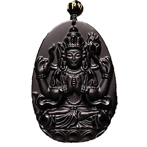 IXMLDAXD schwarze Obsidian-Halskette， Natürliche Obsidian-Anhänger-Halskette for Männer und Frauen von IXMLDAXD