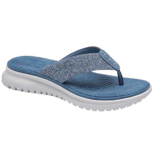 Damen-Flip-Flops für den Sommer, bequem, orthopädische Zehensandalen, modische orthopädische Flip-Flops für Damen mit Plantarfasziitis, Fußgewölbeunterstützung, Slipper, drinnen und draußen, hellblau Damen-Flip-Flops für den Sommer, bequem, orthopädische Zehensandalen, modische orthopädische Flip-Flops für Damen mit Plantarfasziitis, Fußgewölbeunterstützung, Slipper, drinnen und draußen, hellblau von IXPIUZB