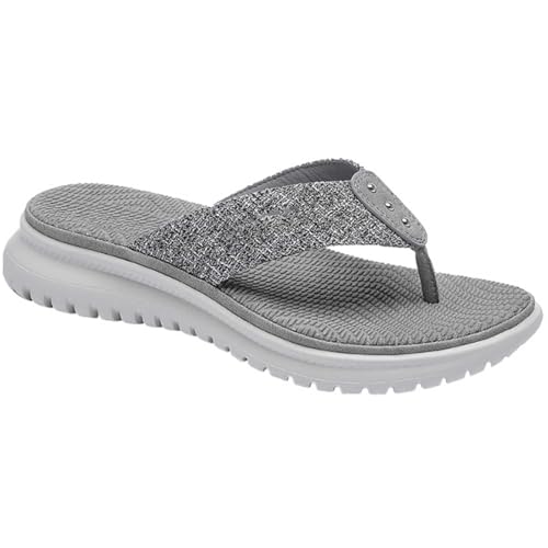 Damen-Flip-Flops für den Sommer, bequem, orthopädische Zehensandalen, modische orthopädische Flip-Flops für Damen mit Plantarfasziitis, Fußgewölbeunterstützung, Slipper, drinnen und draußen, grau, 41 Damen-Flip-Flops für den Sommer, bequem, orthopädische Zehensandalen, modische orthopädische Flip-Flops für Damen mit Plantarfasziitis, Fußgewölbeunterstützung, Slipper, drinnen und draußen, grau, 41 von IXPIUZB