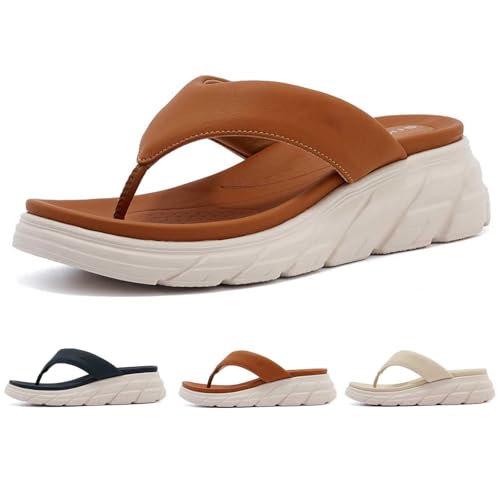 IXPIUZB Flip flops damen elegant PU leder, Zehentrenner sandalen damen Sommer PU Leder Clip Toe Pantoffeln Gummi Plateau Slippers Freizeit Strandschuhe Für Freizeit, Strand Und Somme IXPIUZB Flip flops damen elegant PU leder, Zehentrenner sandalen damen Sommer PU Leder Clip Toe Pantoffeln Gummi Plateau Slippers Freizeit Strandschuhe Für Freizeit, Strand Und Somme von IXPIUZB