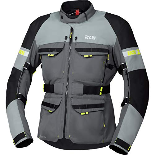 IXS Motorradjacke mit Protektoren Motorrad Jacke Adventure GTX Tour Textiljacke grau/Silber/schwarz L, Herren, Tourer, Ganzjährig, Polyester von IXS