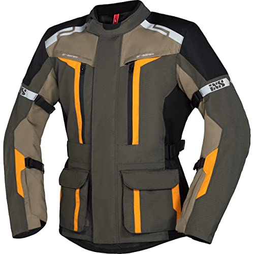 IXS Motorradjacke mit Protektoren Motorrad Jacke Evans-ST 2.0 Tour Textiljacke olive/sand/orange XXL, Herren, Tourer, Ganzjährig, Polyester von IXS