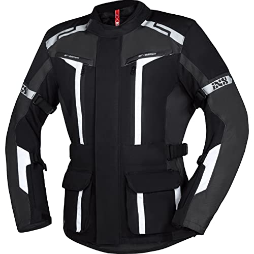 IXS Motorradjacke mit Protektoren Motorrad Jacke Evans-ST 2.0 Tour Textiljacke schwarz/grau/weiß 5XL, Herren, Tourer, Ganzjährig, Polyester von IXS