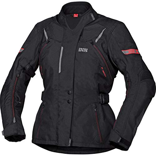 IXS Motorradjacke mit Protektoren Motorrad Jacke Tour Liz-ST Damen Textiljacke schwarz/rot S, Tourer, Ganzjährig, Polyester von IXS