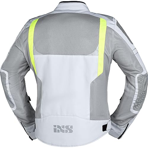 IXS Motorradjacke mit Protektoren Motorrad Jacke Trigonis-Air Sportstourer Textiljacke hellgrau/grau/neonge M, Herren, Sommer, Polyester, gelb von IXS