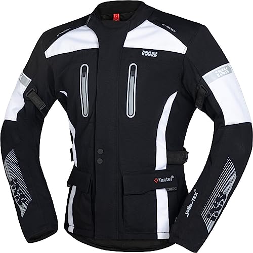 IXS Pacora-ST Textiljacke Motorradjacke Wasserdicht Herren schwarz / weiß 4XL von IXS