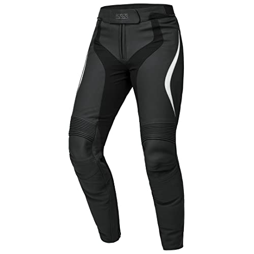 IXS RS-600 1.0 Damen Motorrad Lederhose (Black/White,38) von IXS