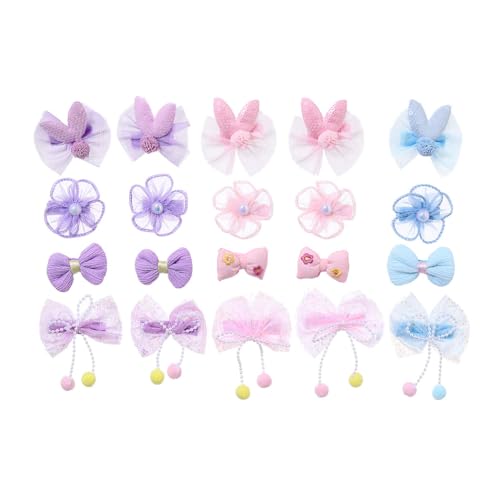 IYOU Baby Mädchen Haarspangen Rosa Blume Haar Schleifen Barrettes Set Bowknot Grosgrain Ribbon Haarnadel Party Hochzeit Fotografie Haarschmuck für Kinder (Packung mit 24) von IYOU