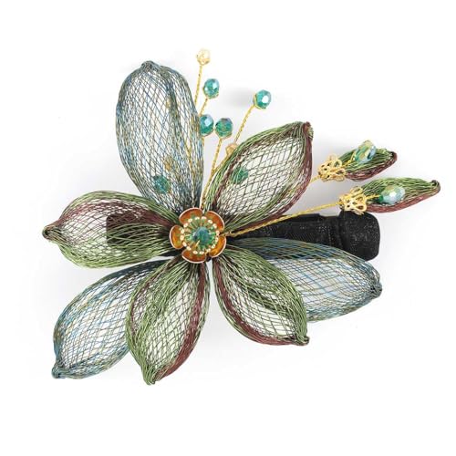 IYOU Braut Hochzeits Haarspangen Grüne Blumen Haarspange Kopfschmuck Gast Braut Haarschmuck für Damen von IYOU