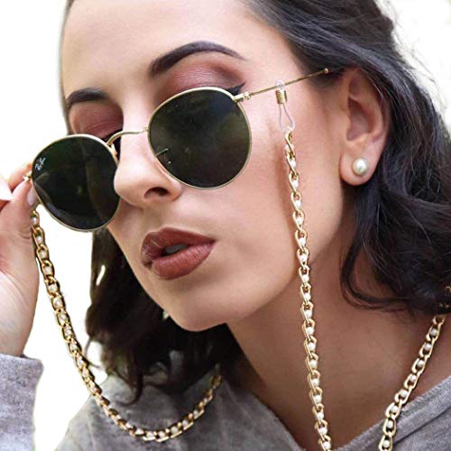 IYOU Fashion Bead Sonnenbrille Kette Legierung Perlen Gold Brillen Lanyard Reise Sport Brillen Ketten Mode Street Shot Brillen Zubehör für Frauen und Mädchen von IYOU