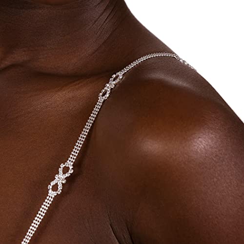 IYOU Glitzernde Kristall BH-Träger Silber Strass BH Unterwäsche Träger Nigtclub Abschlussball BH Schultergurte Körperzubehör für BH Tops Kleid (2 Stück) von IYOU