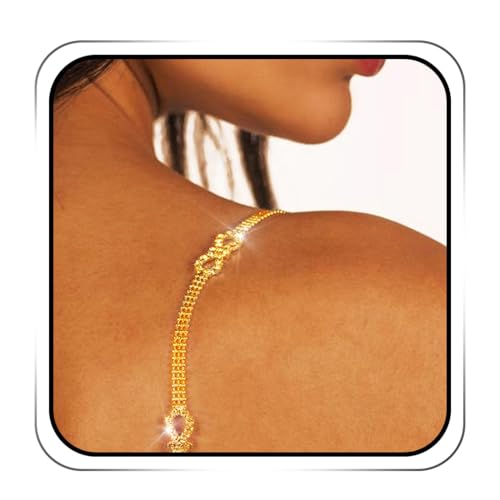 IYOU Glitzernde Strass-BH-Träger Gold Kristall BH Unterwäsche Träger Nigtclub Abschlussball BH Schultergurte Körperzubehör für BH Tops Kleid (2 Stück) von IYOU