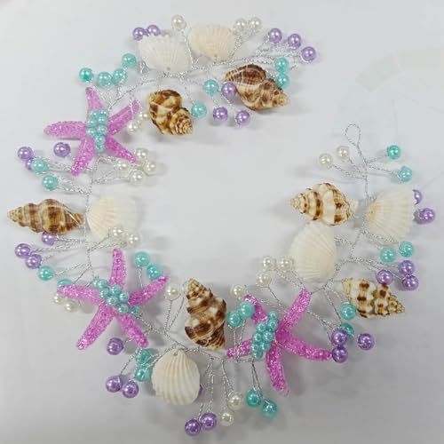 IYOU Lila Muschel-Haarschmuck Seestern Meerjungfrauen-Kopfschmuck Muschel-Stirnband für Frauen von IYOU