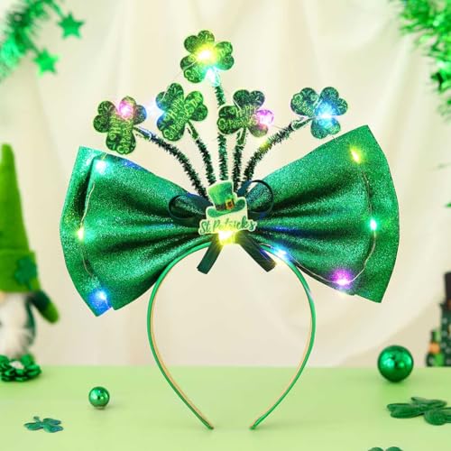 IYOU St. Patrick's Day Led Stirnband Grün Schleife Leuchtende Haarbänder Blinkend Kleeblatt Irisches Kopfbedeckung Partei Festival Haarschmuck für Damen IYOU St. Patrick's Day Led Stirnband Grün Schleife Leuchtende Haarbänder Blinkend Kleeblatt Irisches Kopfbedeckung Partei Festival Haarschmuck für Damen von IYOU