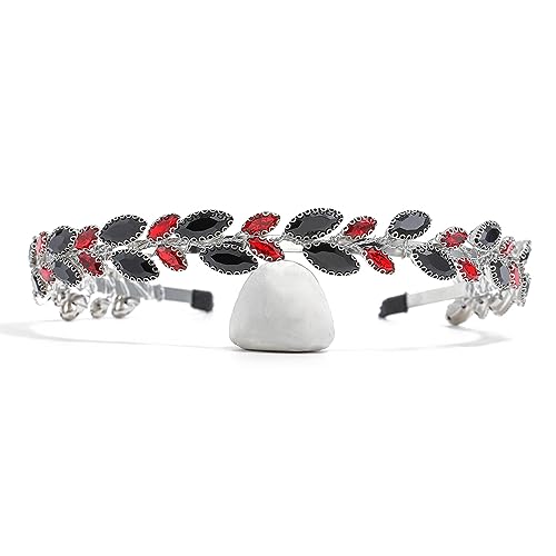 IYOU Strass Braut Stirnband Schwarz Kristall Hochzeit Haarbänder Tiara Festival Party Kopfschmuck Krone Zubehör für Frauen von IYOU