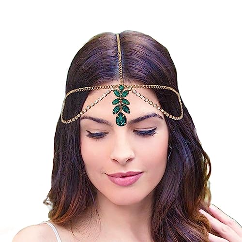 IYOU Strass Hochzeits Kopfketten Gold Kristall Stirnband Geschichteter Abschlussball Braut Haarschmuck für Damen von IYOU