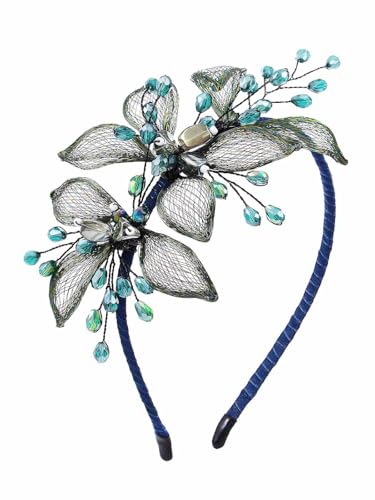 IYOU Vintage Hochzeit Stirnband Grün Blume Braut Kopfbedeckung Kupfer Draht Braut Brautjungfer Gast Haarbänder für Damen von IYOU
