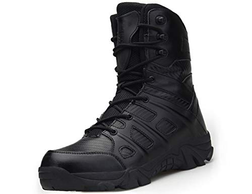 IYVW 067 Herren Wanderstiefel leichte Trekkingstiefel Atmungsaktive Military Boots US Army Schuhe für Outdoor Camping Wandern Bergsteigen Wüsten Offroad Schwarz 46EU von IYVW