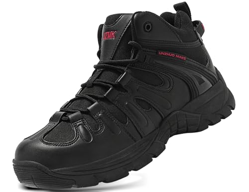 IYVW 1617 Herren Sportschuhe Sneaker Running Wanderschuhe Outdoorschuhe Boots Stiefel Männer Militärstiefel Taktische Wüste Kampf Ankle Boot Armee Arbeit Schuhe Kampfstiefel Schwarz 45EU von IYVW