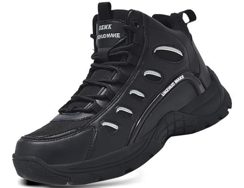 IYVW 1618 Stiefel Herren Wanderschuhe Trekkingschuhe Armee Combat Tactical Boots Verschleißfest Rutschfeste Outdoor Einsatzstiefel Für Maenner Schwarz 42EU von IYVW