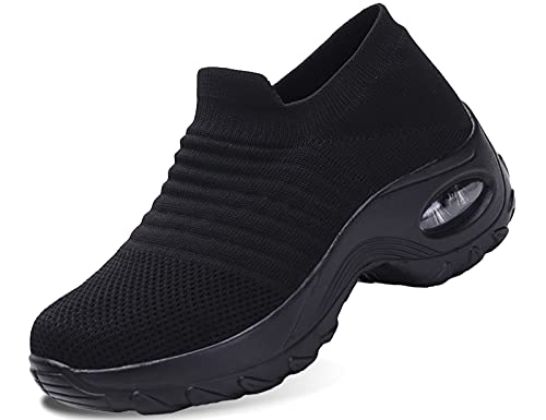 IYVW 1839 Liebhaber Schuhe Damen Laufschuhe Sportschuhe Gym Turnschuhe Freizeitschuhe Atmungsaktiv Running Sneaker Low Top Schnürschuhea Mesh Outdoor Shoes Schwarz 40 EU von IYVW